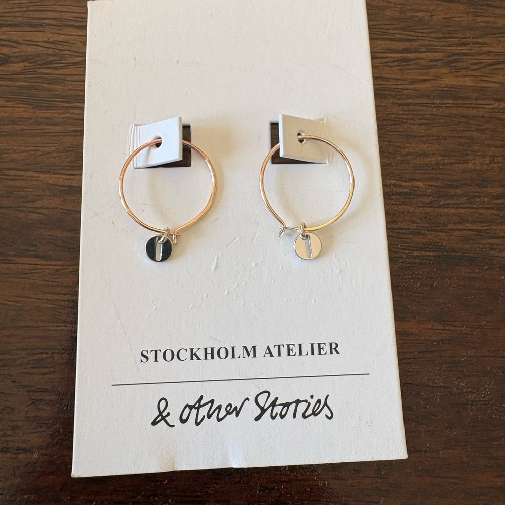 & other stories rose gold hoop earrings